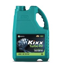 킥스 터보 RV 6L Kixx 합성 엔진오일 SUV 디젤 경유, 10w40, 1개