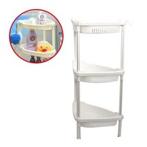 [다이소]화이트3단코너선반-57538