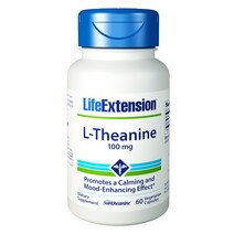 라이프익스텐션 L-테아닌 100mg 베지테리안 캡슐, 60개입, 1개