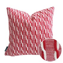 윈터투톤꽈배기쿠션 40*40, 레드