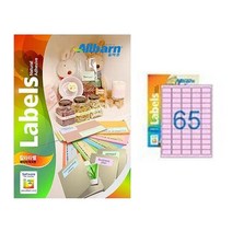 [올바른] 칼라라벨 연분홍 (레이저 잉크젯공용) -65칸(5X13), 50매, AL065PP