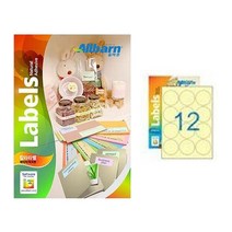올바른 라벨지, 50매, AL412PY, 08_칼라라벨 / 연노랑 (레이저/잉크젯공용), AL412PY★(원형12칸) 50매