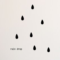 꿀밤 그래픽스티커 레인드롭, 블랙