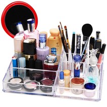 미로라인 크리스탈 화장품 정리함 대형, 투명, 1개