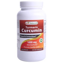 베스트네츄럴스 터메릭 커큐민 1000mg 캡슐 글루텐 프리 무설탕, 120개입, 1개