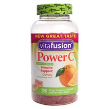 Vitafusion 파워 C 어덜트 비타민 이뮨 서포트 오렌지 맛 구미 글루텐 프리, 150개입, 1개, 150정