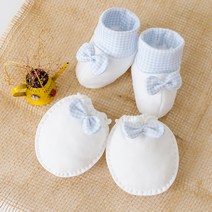 난쟁이똥자루 하늘체크 손싸개 양말 DIY, 1개