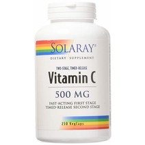 솔라레이 투-스테이지 타임드-릴리스 비타민 C 500mg 베지캡, 250개입, 1개