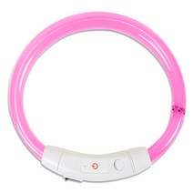 딩동펫 충전식 LED 반려견 목걸이 M, 핑크, 1개