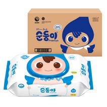 순둥이 프리미엄 엠보싱 유아물티슈 캡형 무향 NC-01, 70매입, 10팩