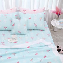 슈에뜨룸 플라밍고 리플 홑이불, 블루