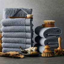 소프트터치 헤링본 코마사 호텔 수건 170g 40수, 블루그레이, 10장