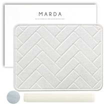 마르다 프리미엄 3D 헤링본 규조토 발매트 M 40 x 30 cm, 라이트그레이, 1개