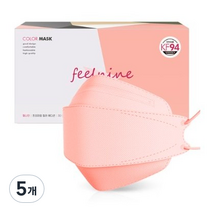 필나인 3D 입체형 보건용 마스크 벌크 대형 KF94, 50매, 5개, 코랄핑크