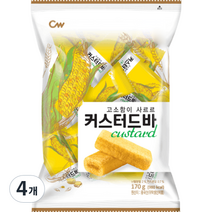 청우식품 커스터드바, 170g, 4개