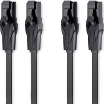 벤션 칼국수형 CAT.6 랜선 랜케이블 UTP 1Gbps 5m, 블랙, 2개