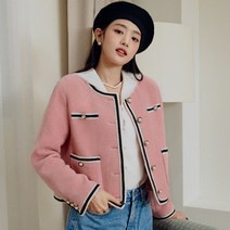 로라로라 여성용 PEARL BUTTON TWEED JACKET