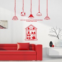 디자인수풀 그래픽 포인트스티커 심플 브라더램프 08, 레드