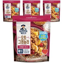 롯데제과 퀘이커 오트 그래놀라 시리얼 크랜베리바나나, 200g, 4개