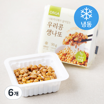ORGA 나토키나제가 살아있는 우리콩 생나또 (냉동), 6개, 49.5g