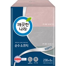 깨끗한나라 순수 소프티 미용티슈 230매, 6개입, 1팩