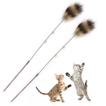 펫츠몬 플라잉 롱 와이어 밍크꼬치 스틱 낚시대 고양이 장난감, 랜덤발송(손잡이), 2개