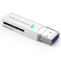 [아이나비메모리카드리더기연결] 구스페리 USB 3.0 SD / TF 카드 리더기, 화이트