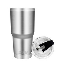 4YOU KEEP 대용량 스테인레스 보온보냉 텀블러 + 밀폐형 빨대 뚜껑, 실버, 900ml