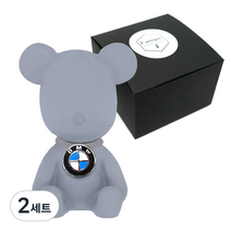 라띠크제이 엠블럼 베어 차량용 방향제 BMW 그레이 + 리필 블랙체리 5ml, 2세트