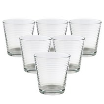 삼호유리 럭키글라스 브이 스트라이프 유리컵 260ml LG-10007, 6개입