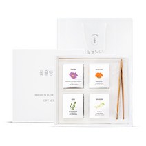 꽃을담다 미니꽃차 4종세트, 구절초 + 쑥꽃 + 메리골드 + 아카시아 + 대나무 집게, 1세트