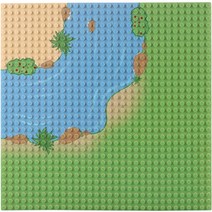 요고요 레고 호환 작은블록용 포인트 놀이판 25.5cm × 25.5cm, 강변 곡선
