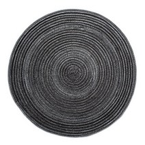 마켓감성 원형 고급라탄 테이블매트, 블랙, 36cm