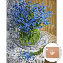 아트조이 DIY 보석 십자수 캔버스형 50 x 40 cm, 블루안개꽃, 1세트
