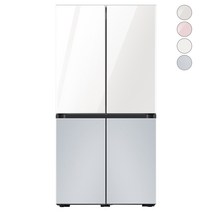 [색상선택형] 삼성전자 비스포크 프리스탠딩 냉장고 방문설치, RF85A93J1AP, 글램 화이트 + 코타 페블