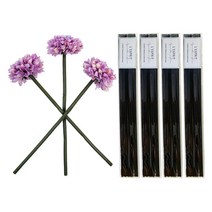 아제르퍼시픽 아트 플라워 골드메리 3p + 디퓨저 스틱 40p, 조화 (라벤더), 스틱 (블랙), 1세트