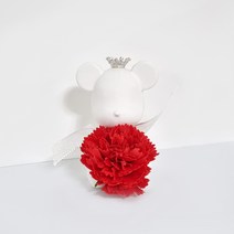 라비다 뉴 카네이션 곰돌이 석고오너먼트 레드 + 석고방향제 리필오일 3ml, 블랙체리