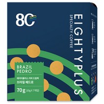 에이티플러스커피 브라질 페드로 드립백커피, 10g, 7개
