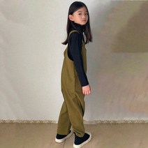 느엘 아동용 스트랩 멜빵 긴바지