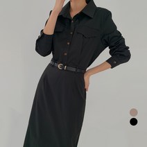 바블링브룩 여성용 벨트 셔츠 롱 원피스