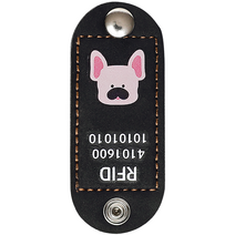 뽀시래기 강아지 동물등록 RFID 외장인식칩 가죽형 인식표, 12