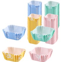 피크닉하우스 사각페트컵 핑크 20p + 그린 20p + 노랑 20p + 블루 20p, 1세트