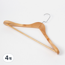 남성용 더풀문 클래식 원목 내추럴 정장 옷걸이, 혼합색상, 4개