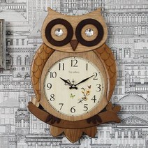 원목 부엉이 벽시계