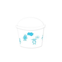 디저트컵 투명 로봇컵 +뚜껑, 10개, 1세트
