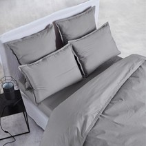 라흐두뜨 심플 컬러 러플 포플린 순면 이불 커버 F662444, souris grey