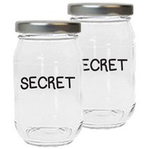 원형실버뚜껑 양념통 유닛알파벳 SECRET, 193ml, 2개
