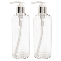 병도매닷컴 DT400 용기 400ml + 디스펜서, 용기 (투명), 캡 (실버), 2개