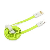 피센 플랫 microUSB 데이터충전 케이블, MU01-800, 그린, 1개, 0.8m