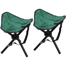 블럭마트 캠핑 낚시 삼각의자 소, 그린, 2개입